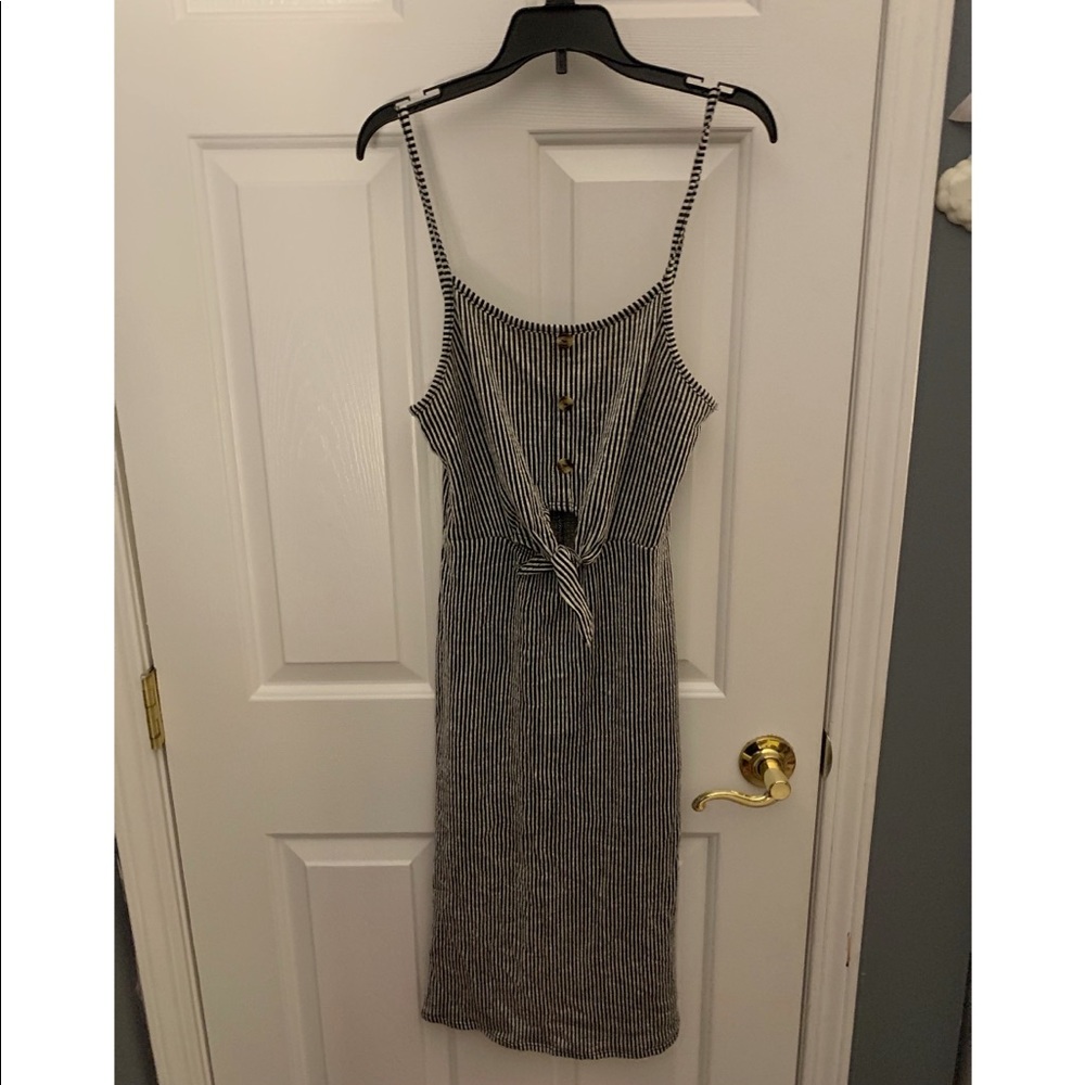 Caution to the Wind Striped Bodycon Dress M